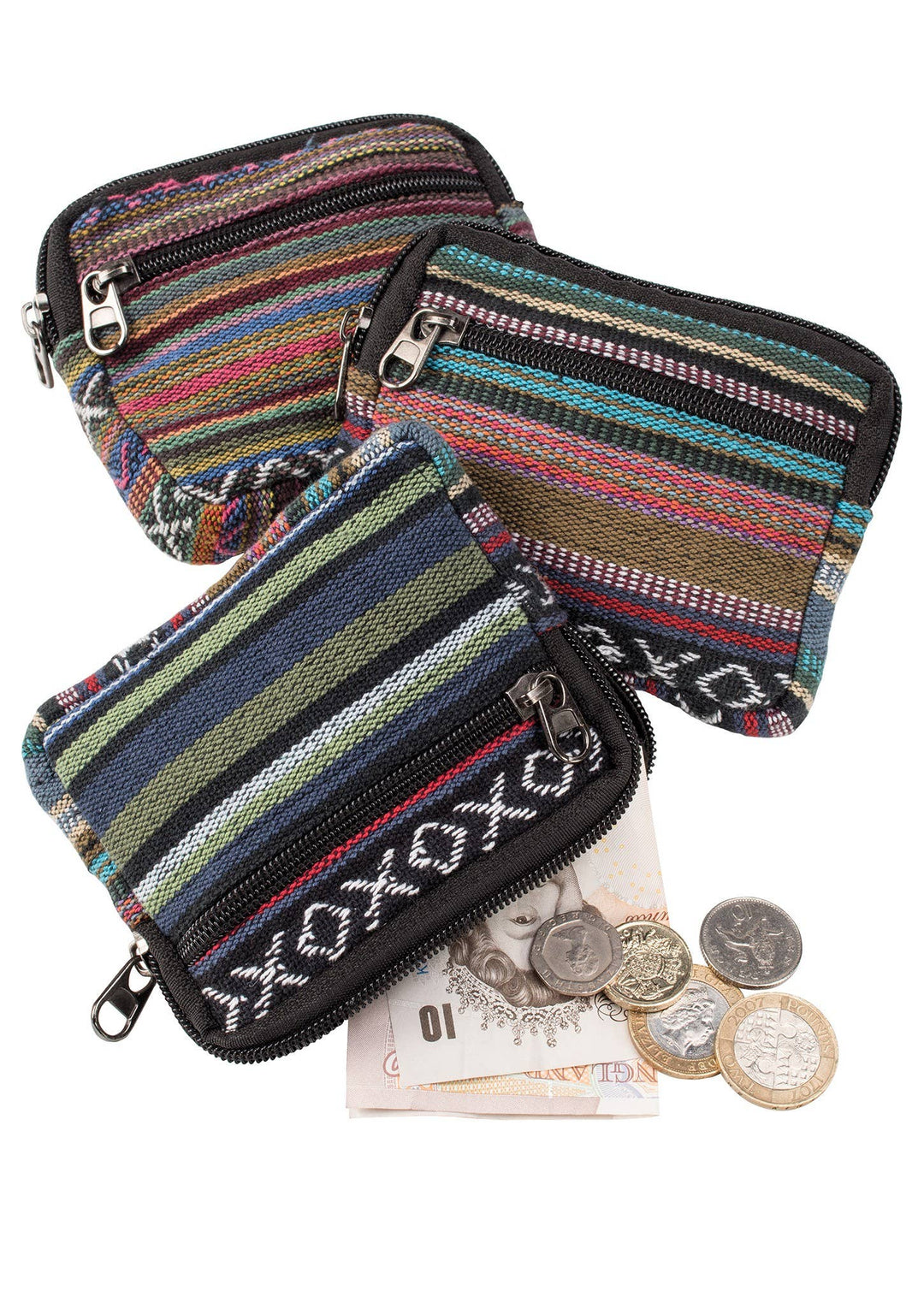 Nepali Stripe Zip Purse (3 colour choices)