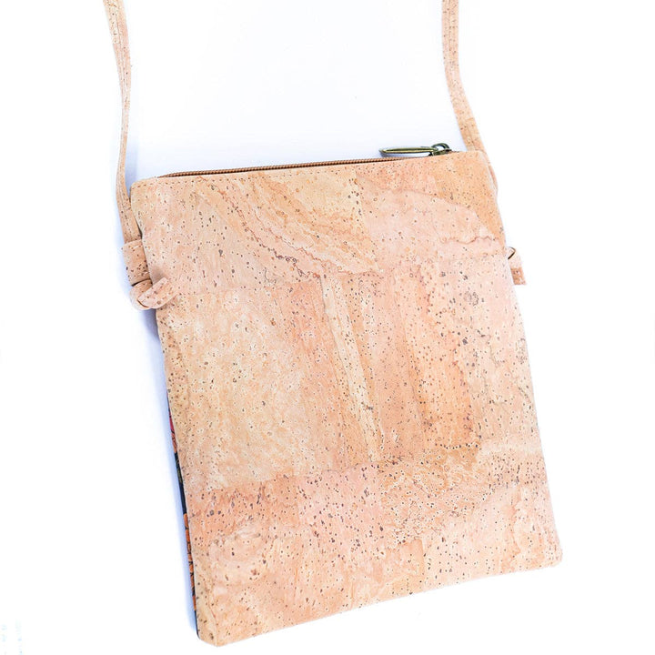 Cork Women's Double Zip Flower print Crossbody Bag