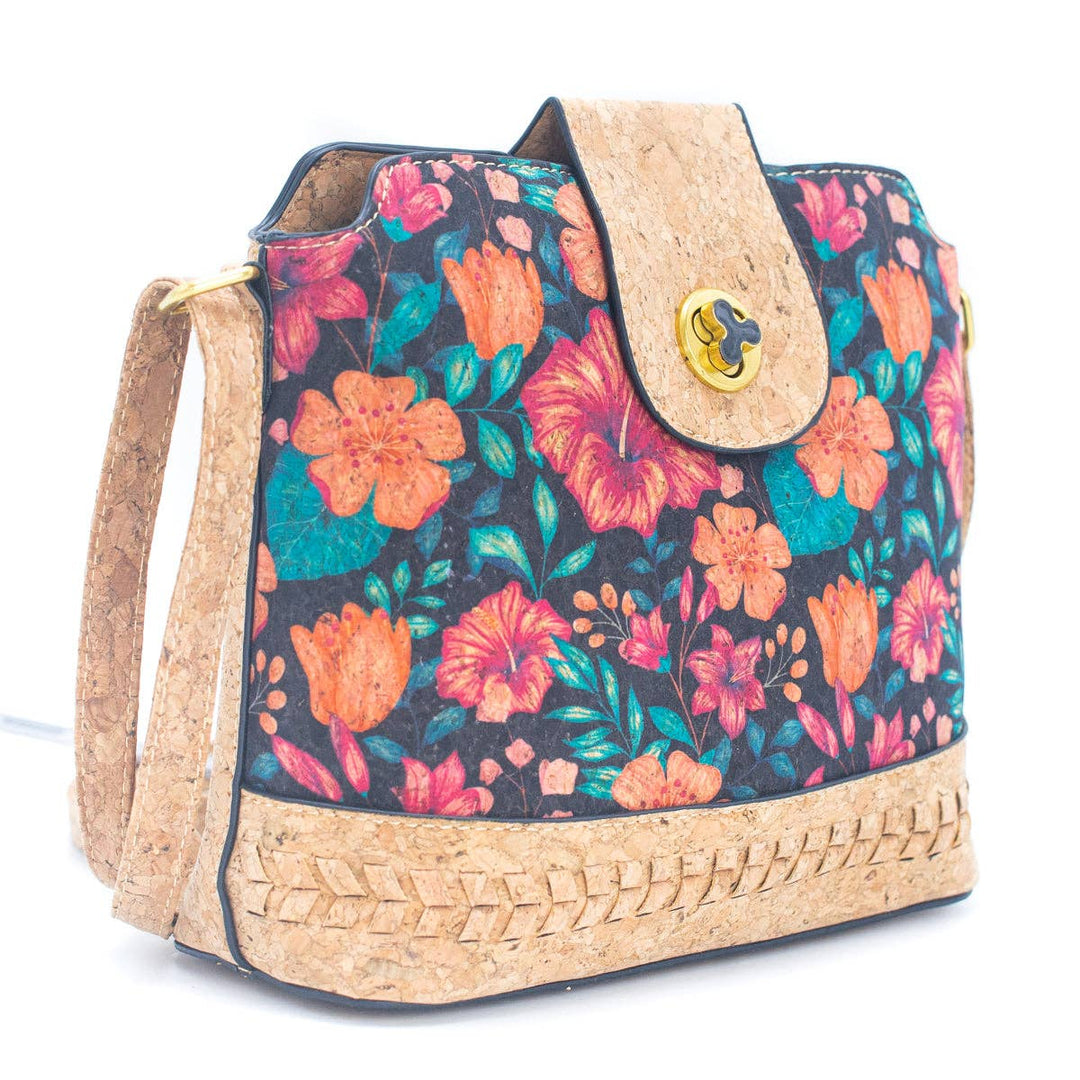 Womens Cork crossbody bag - Floral