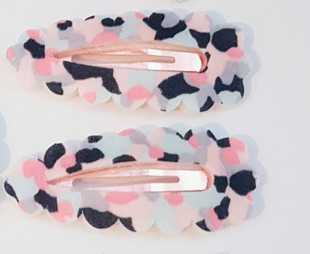 Liberty of London fabric hair clips: F- Confetti pink