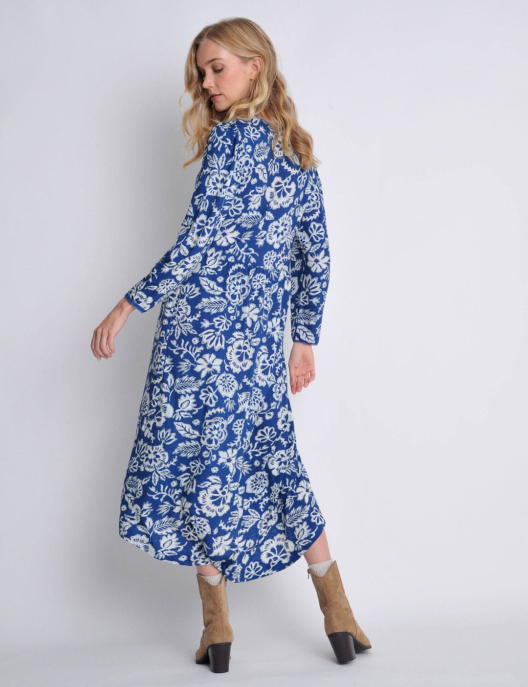 Navy Whimble dress with pockets (Burgs)