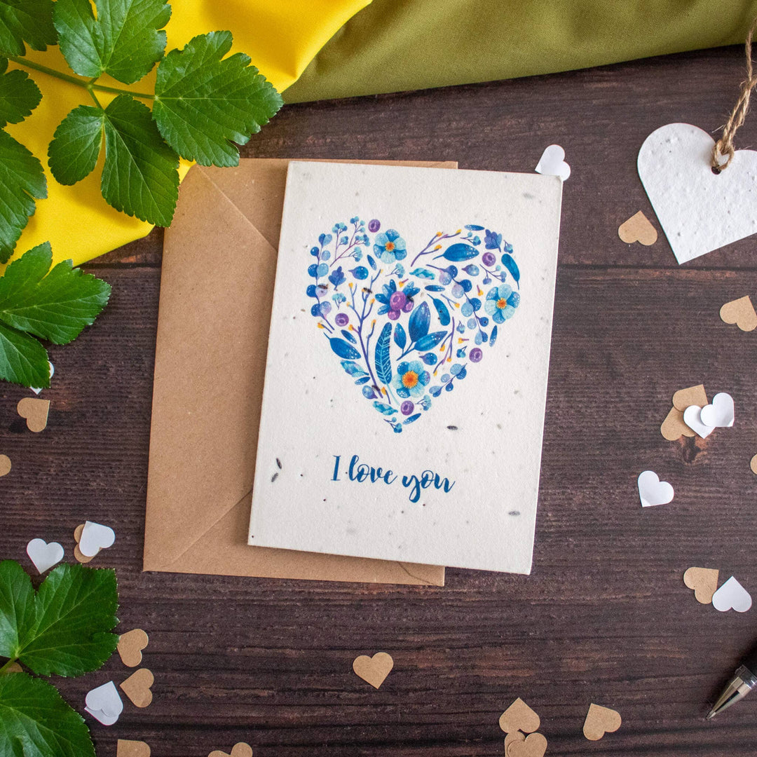 Plantable Greetings Card - Blue Heart