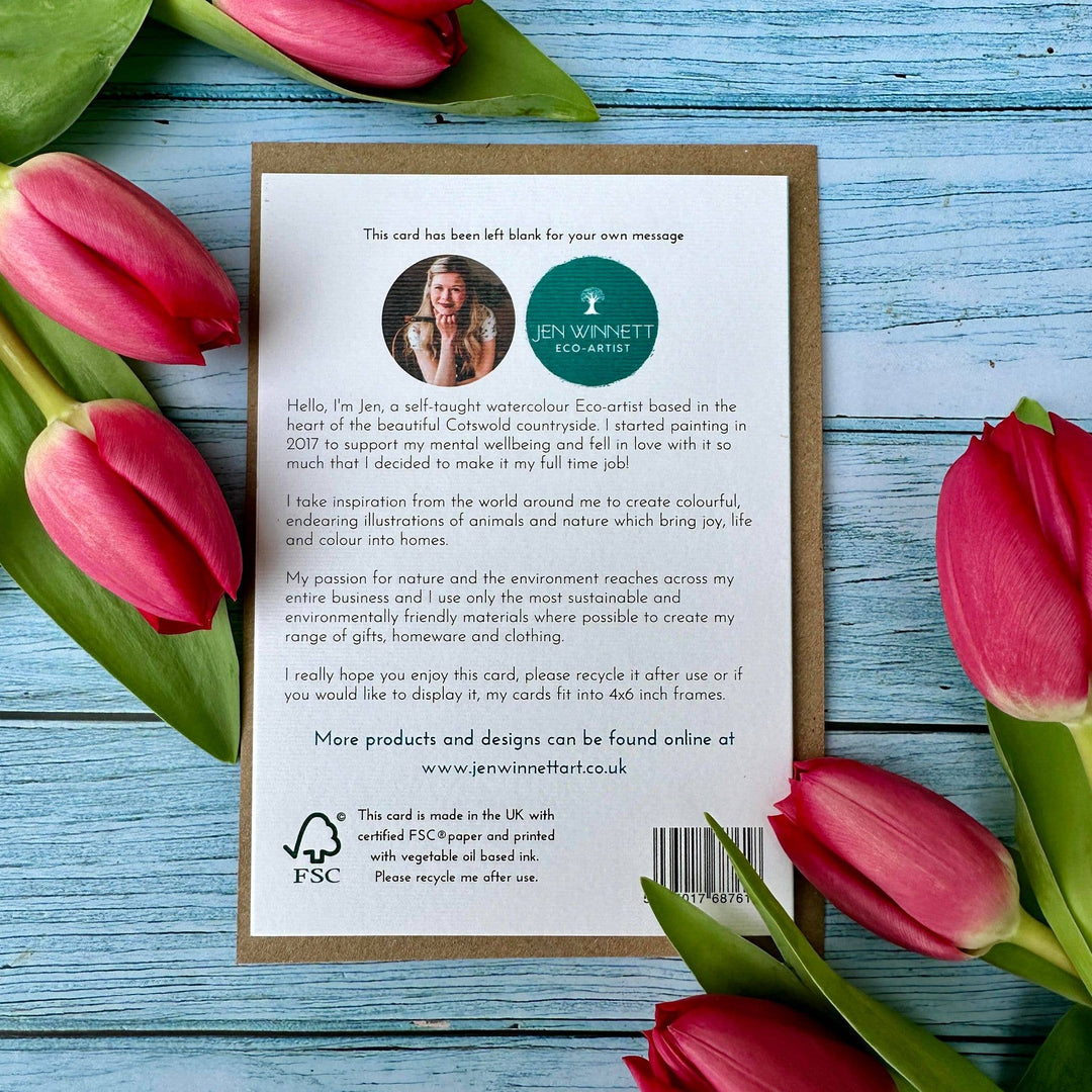 Highland Cow Birthday | Eco Friendly Card Cute Colourful: WRAPPED