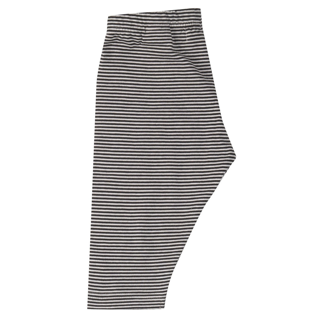 Children's organic Capri Leggings (Fine Stripe) - Black & white