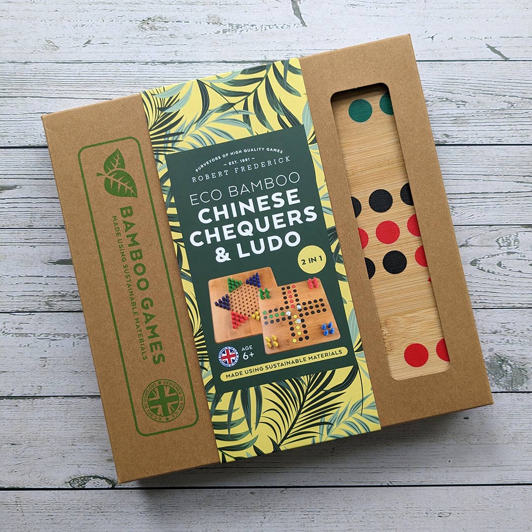 Bamboo Chinese Chequers & Ludo Set