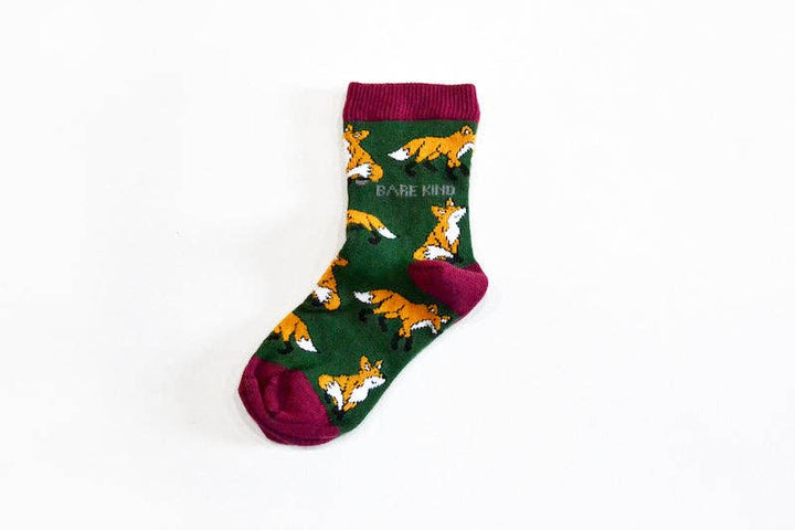 Barekind Childrens Bamboo Socks - Fox Design