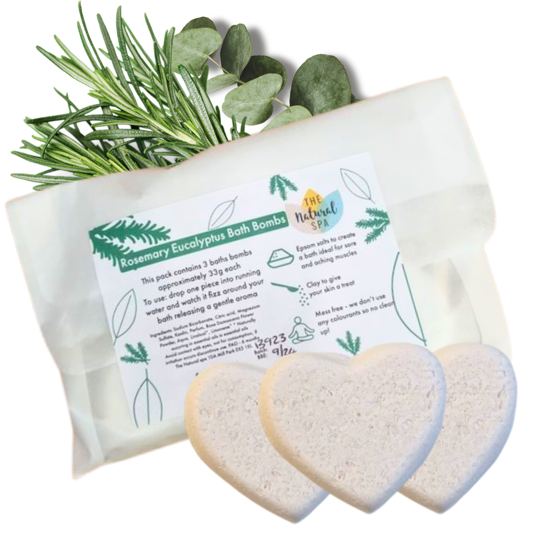 Bath Bomb Pack - 3 Per Pack: Rosemary Ecualyptus