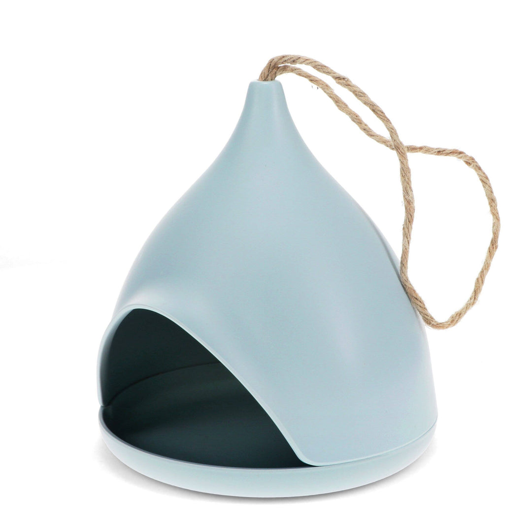 Blue Bamboo Bird Feeder