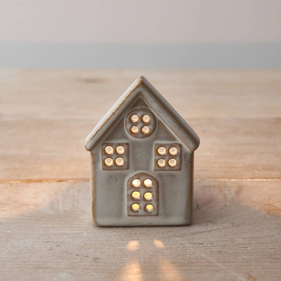 Ceramic T-Light House 8.5cm