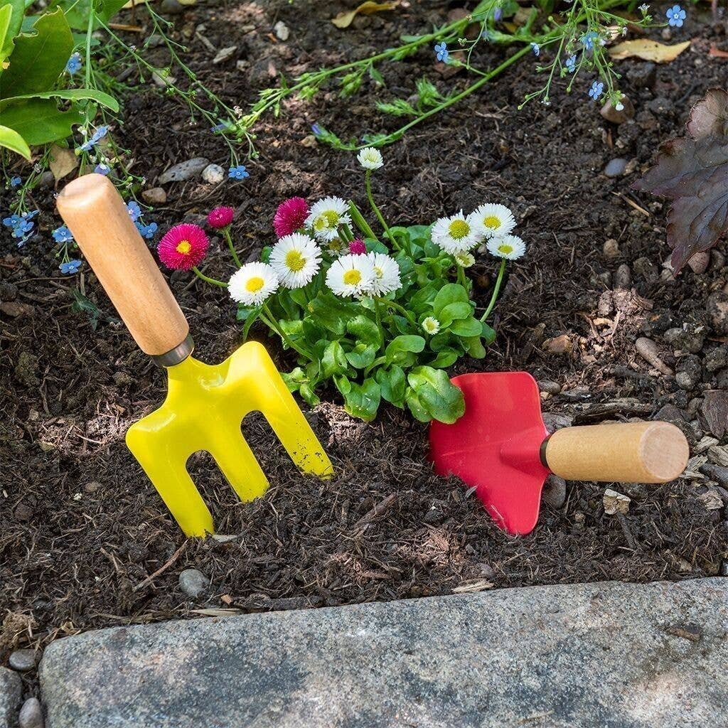 Children's Spade and Pitchfork for gardening.