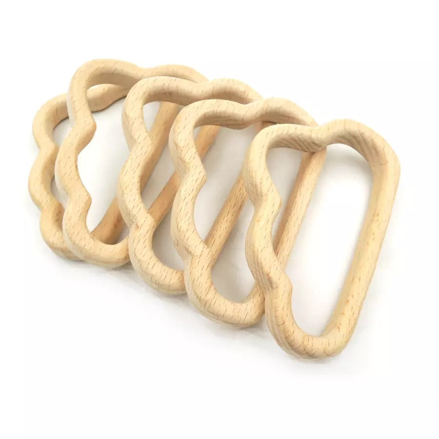 Baby teether natural beechwood cloud shaped.