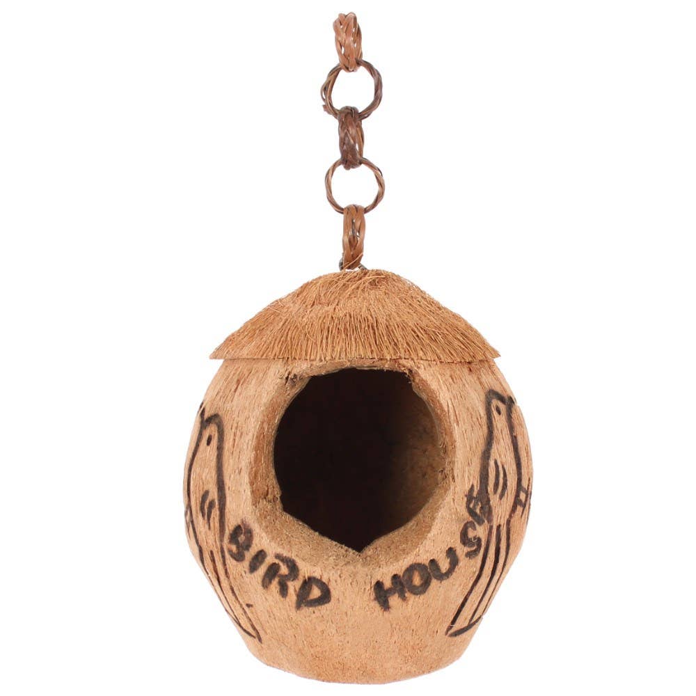 Lovely bird feeder in the shape of a coconut. Eco-friendly and a great piece for your garden.