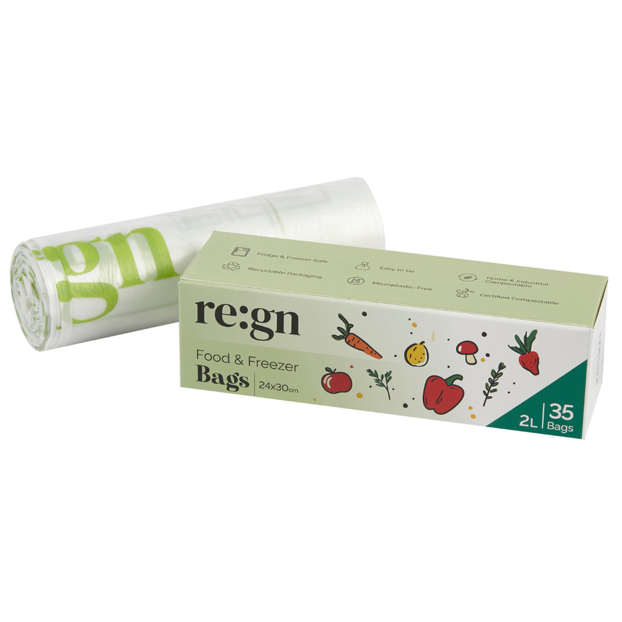 Compostable &amp; Biodegradable 2L Food and Freezer Bags – 35 Bags per Roll
