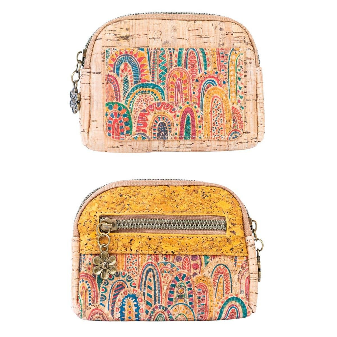 Cork Coin Purse for Women - Rainbow Print