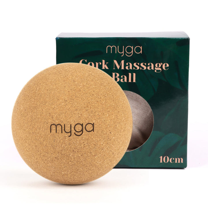 Cork Massage Ball - 10cm Calves/Upper Legs/Outer and inner thighs/Hamstrings/Glutes/Back/ Shoulders/Upper and lower Back
