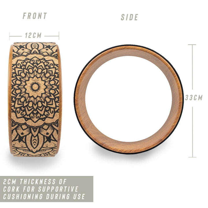 Cork Yoga Wheel - Suitable For All Levels - Myga 