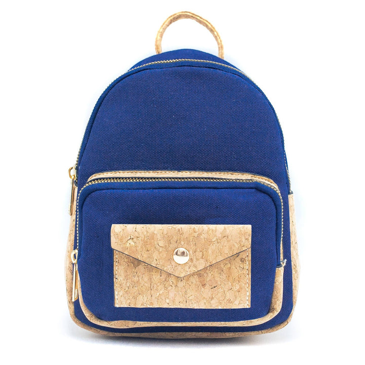 Cork and Cotton Messenger Backpack Navy Blue
