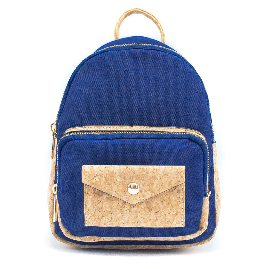 Cork and Cotton Messenger Backpack Navy Blue
