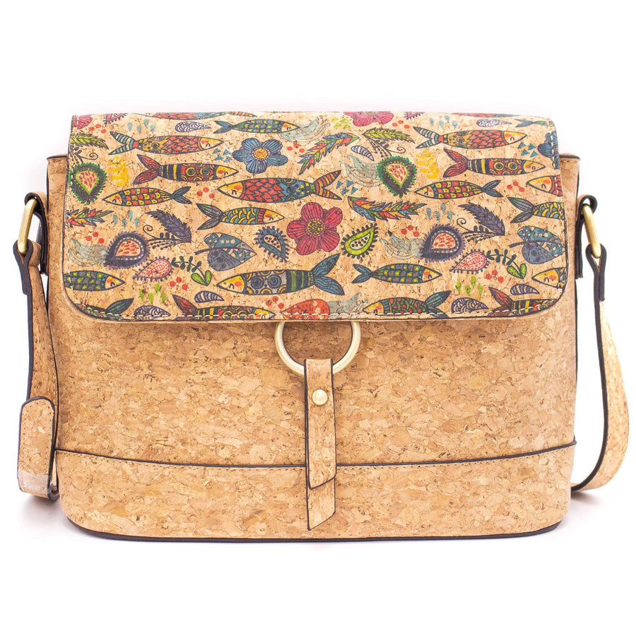 Cork crossbody Sardine pattern Bag