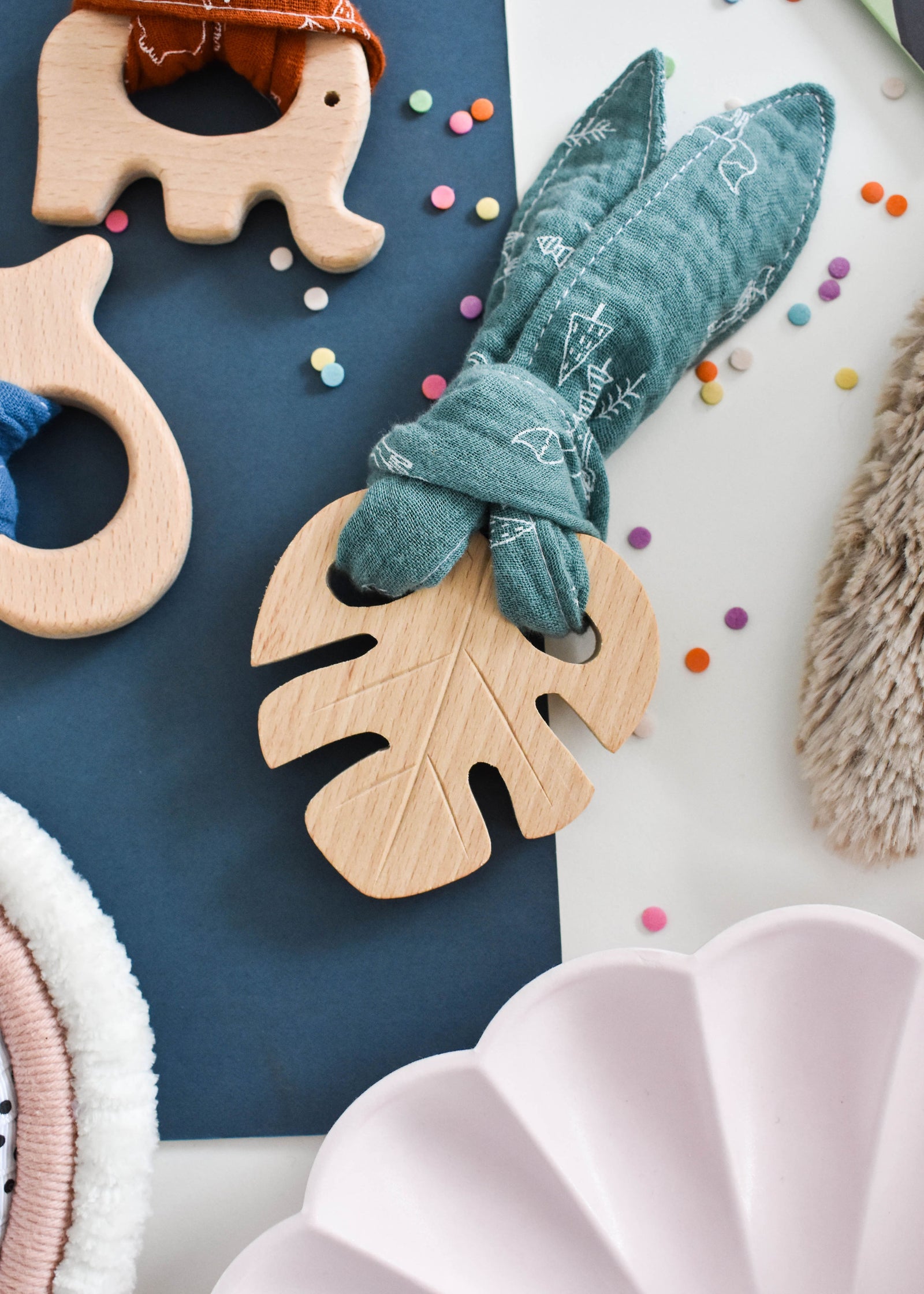 Monstera Leaf Beechwood Teether shape - Eco Baby Box