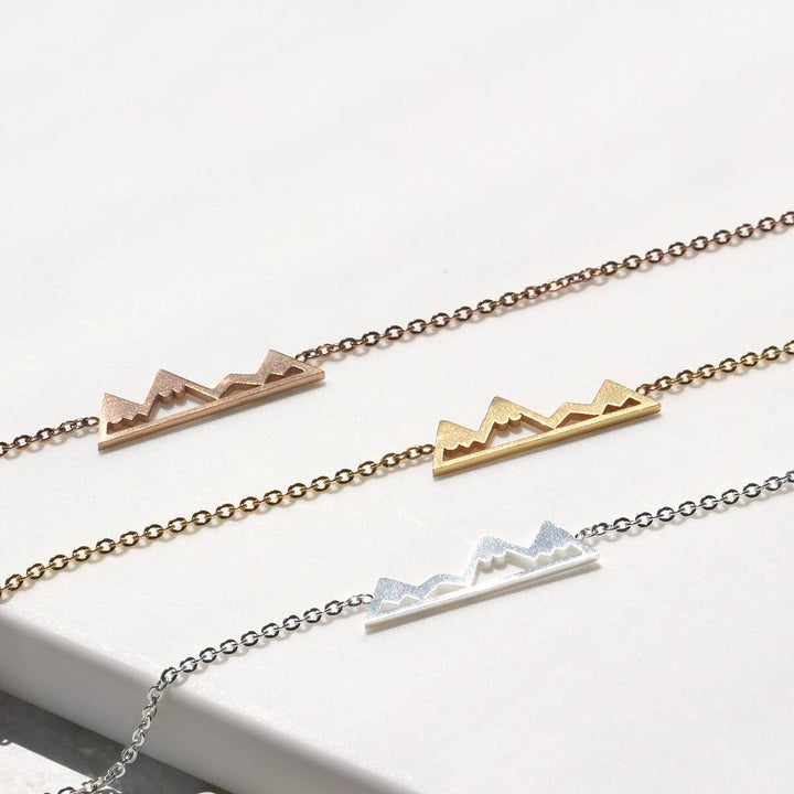 Minimalist Mountain Bracelet: Rose gold - The Eco Boutique 