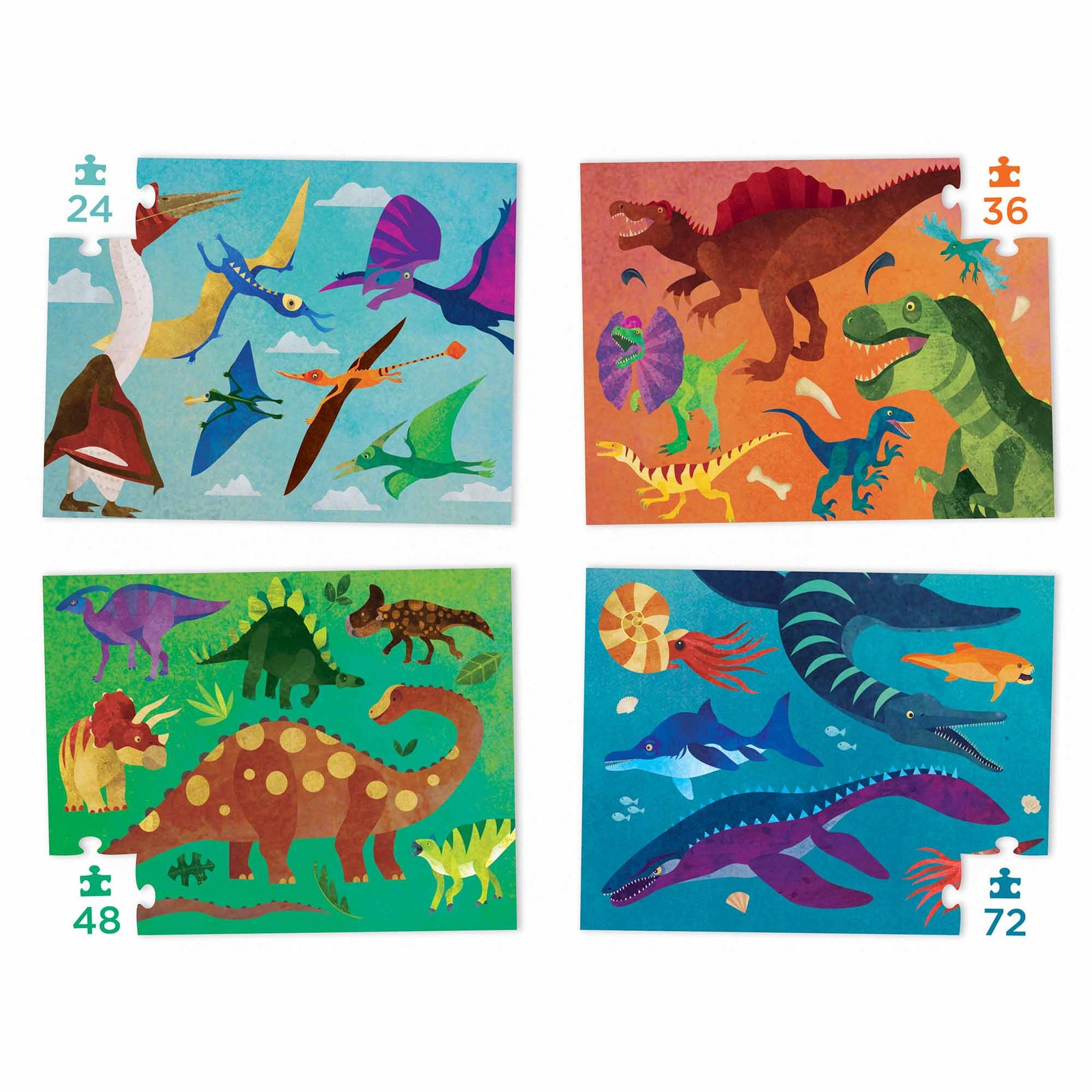 Dinosaur Puzzle pack set of 4