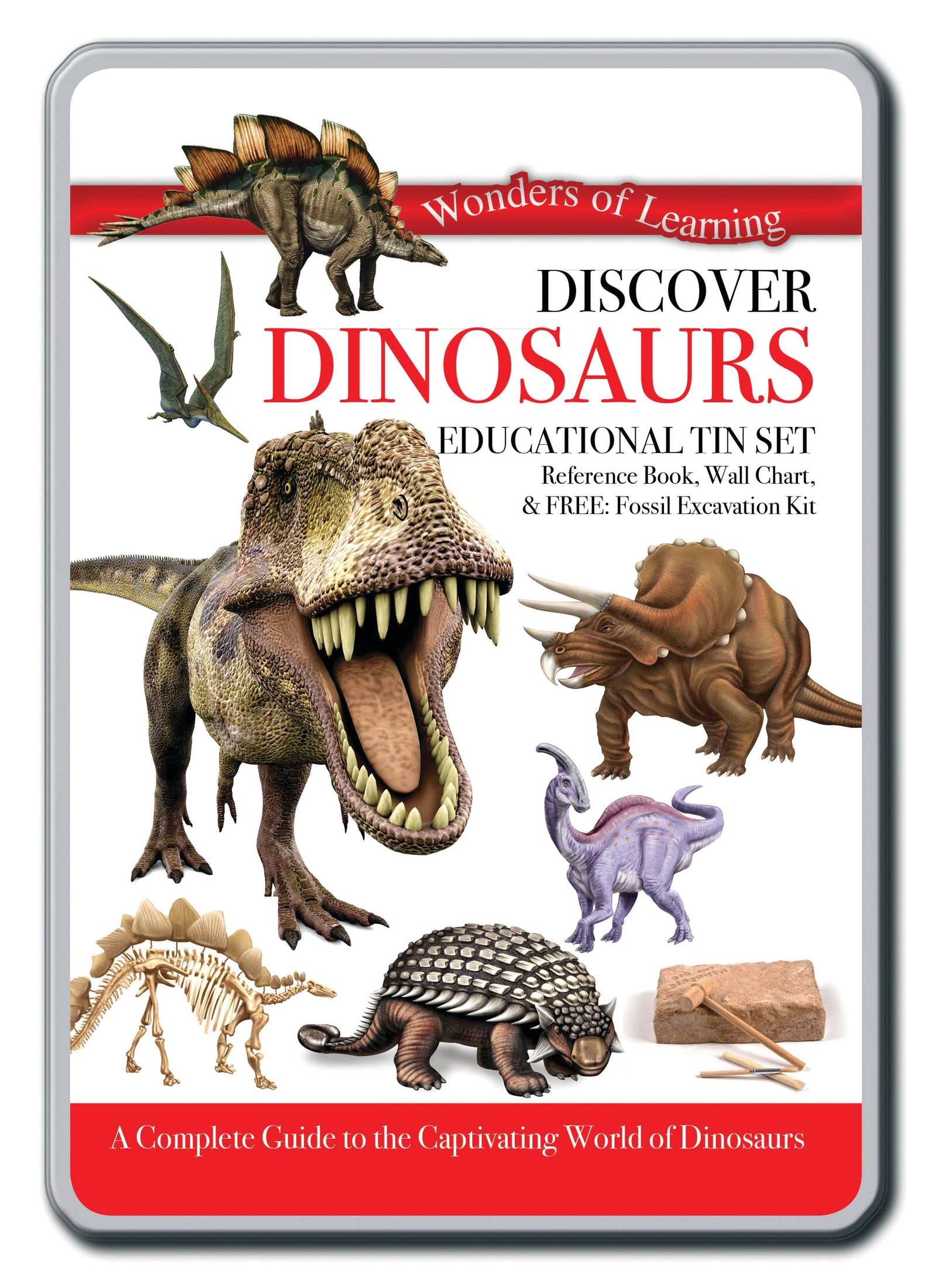 Discovering Dinosaurs educational tin set