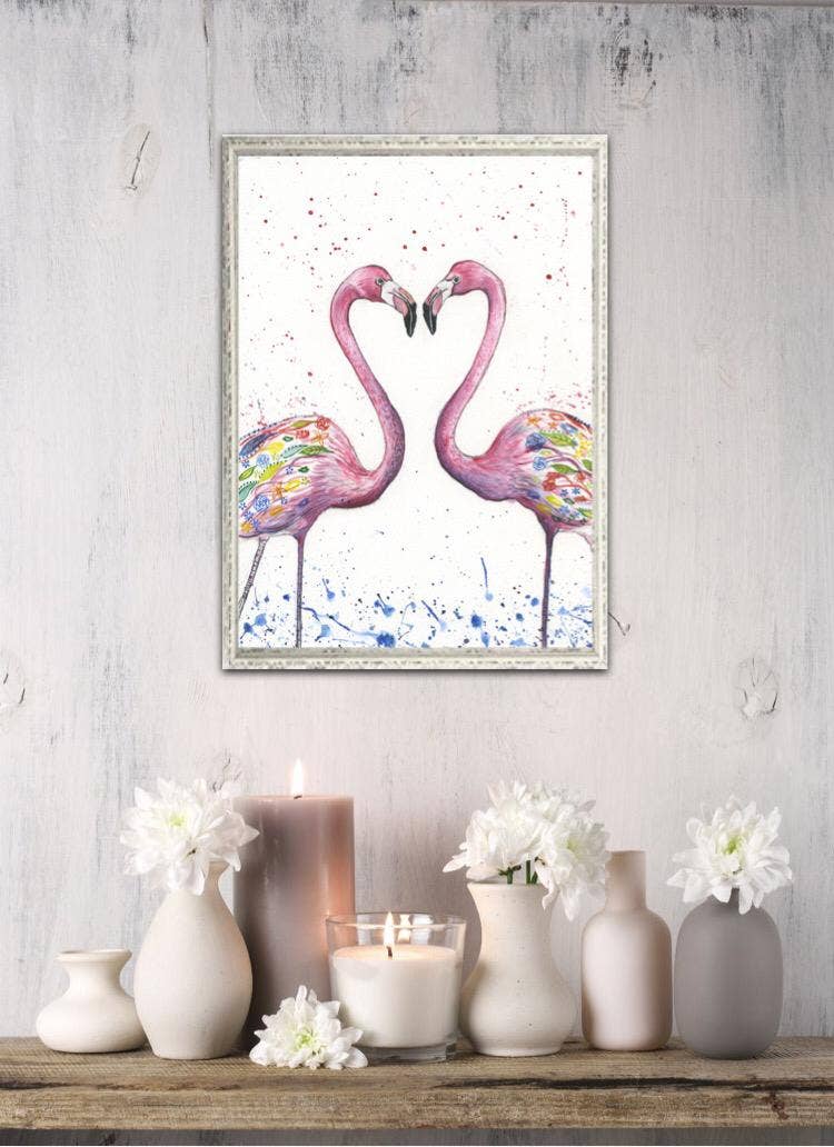 Flamingoes A4 unframed Art Print