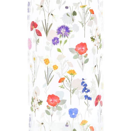 Floral glass and bamboo bottle