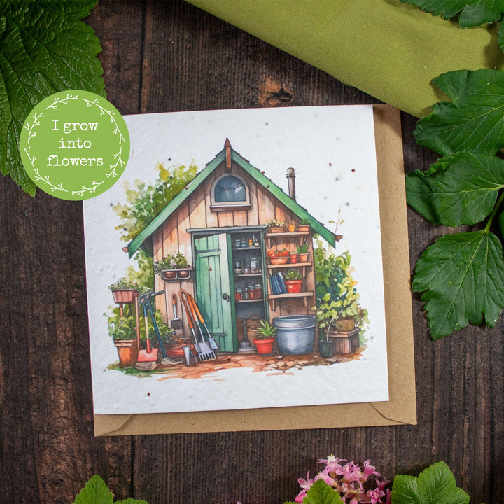 Garden Shed & Tools plantable card