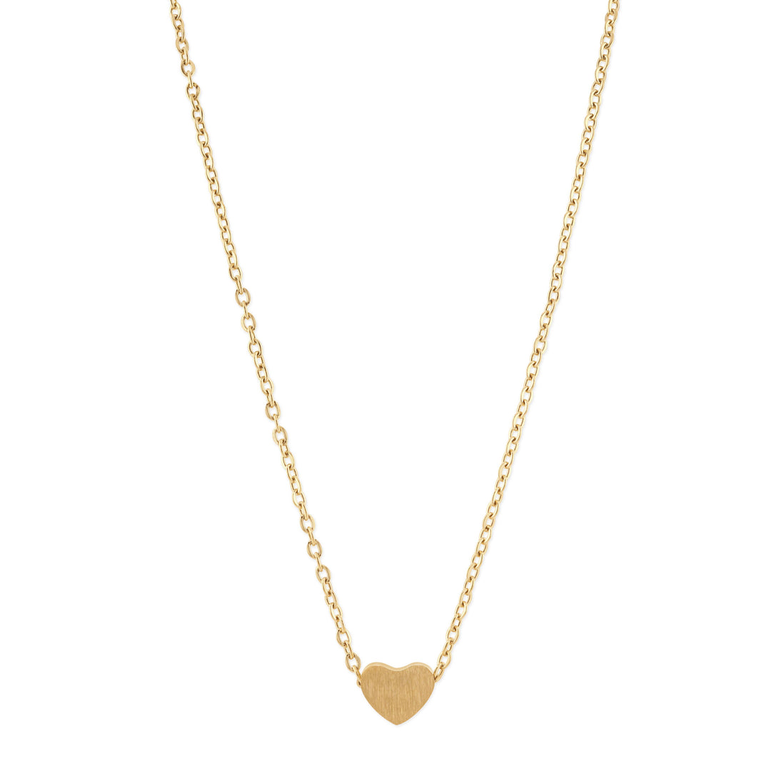 Gold plated stainless steel heart necklace