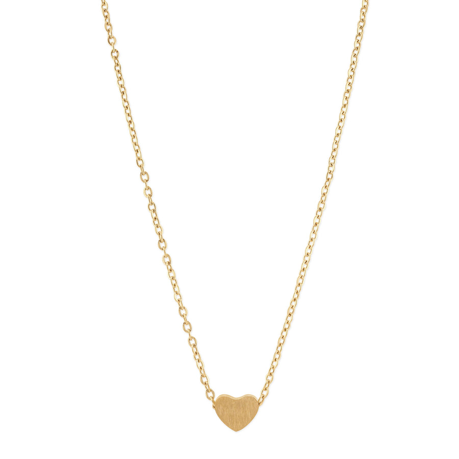 Gold plated stainless steel heart necklace
