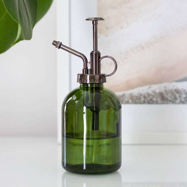 Minimalist Green Glass Plant Mister
