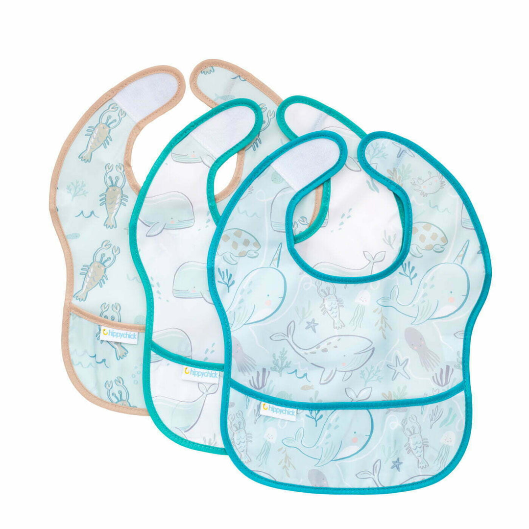 Baby bib 3-pack Recycled Polyester - Under the sea