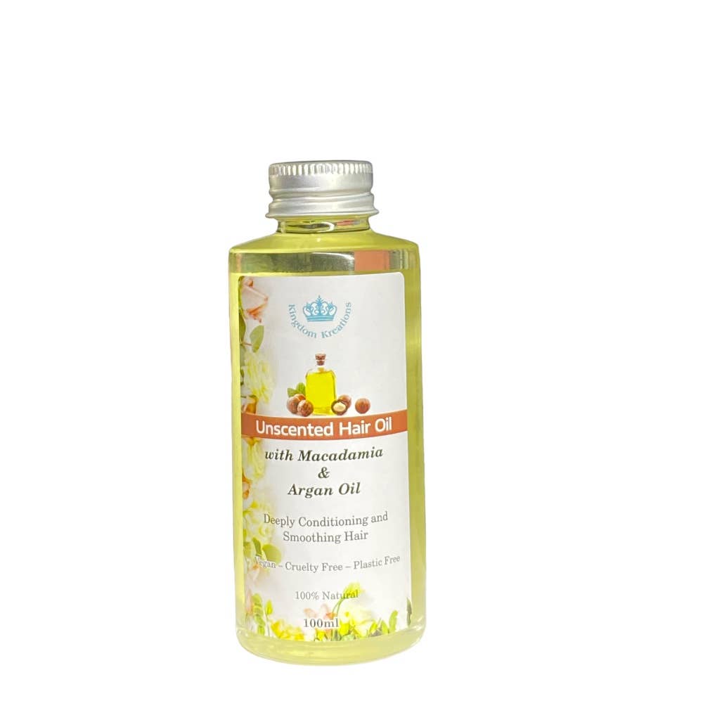 Hair Oil - Unscented with Macadamia and Argan Oil full of mega 7 and 9