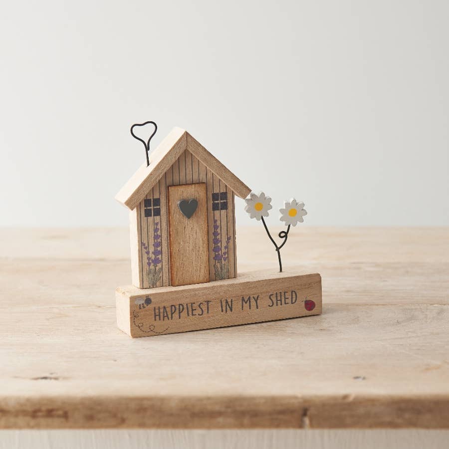 Happiest in the shed wooden decorative plaque