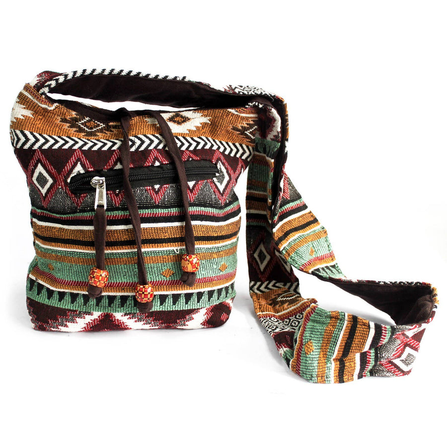 Jacquard Bag Nepali Chocolate Sling Bag
