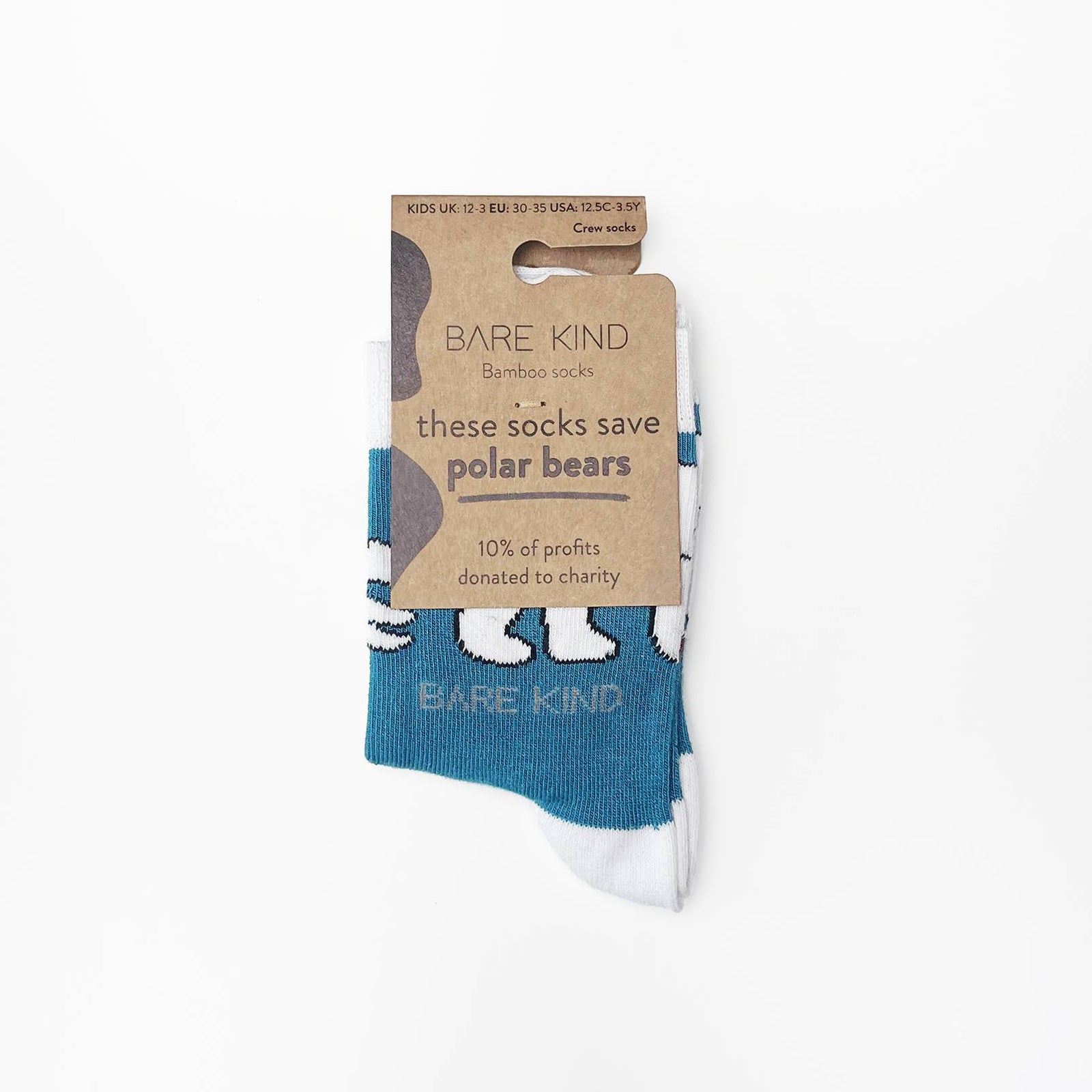 Kids Bamboo Polar Bear Socks - Bare kind