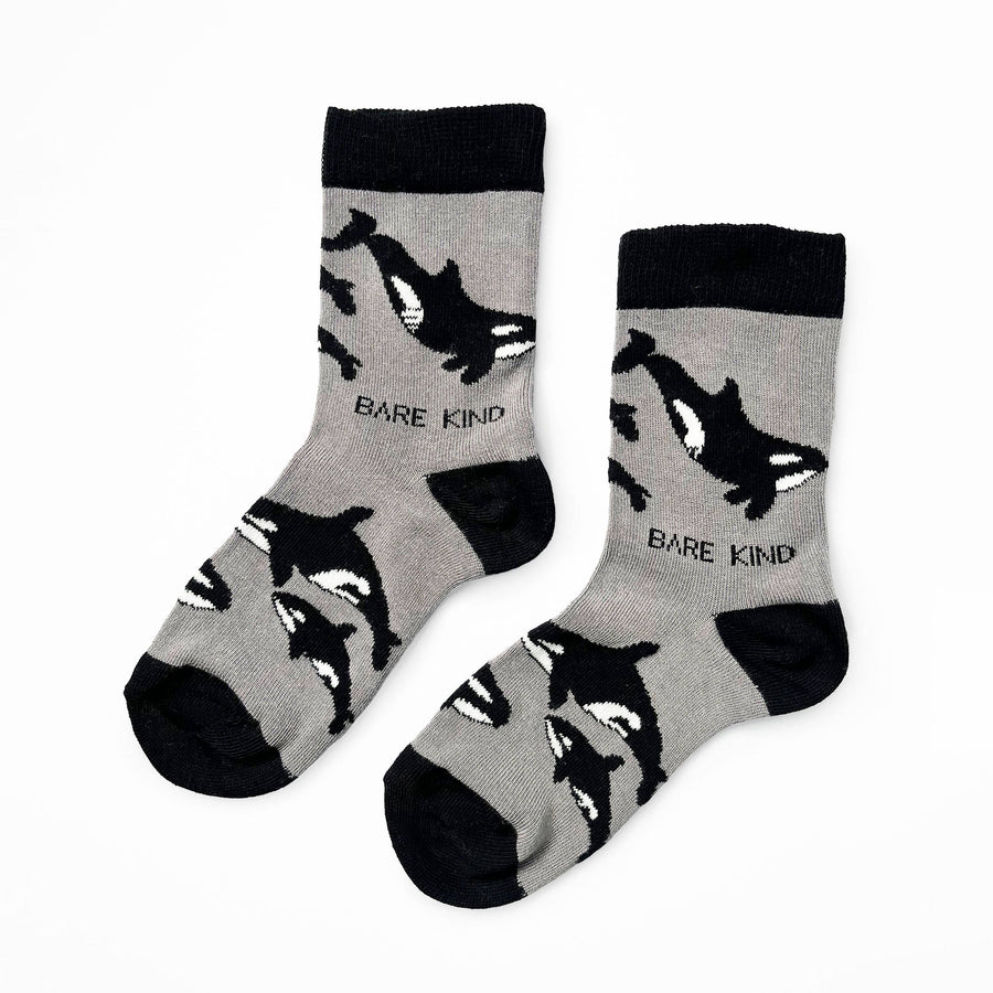 Kids Bamboo Socks - Orca (Sizes 3-12 years)