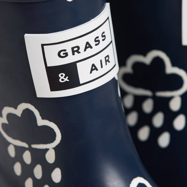 Kids Grass & Air Wellies Navy