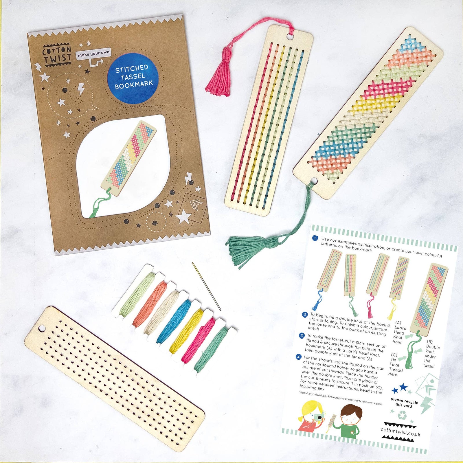 Kids Make Your Own Stitched Tassel Bookmark