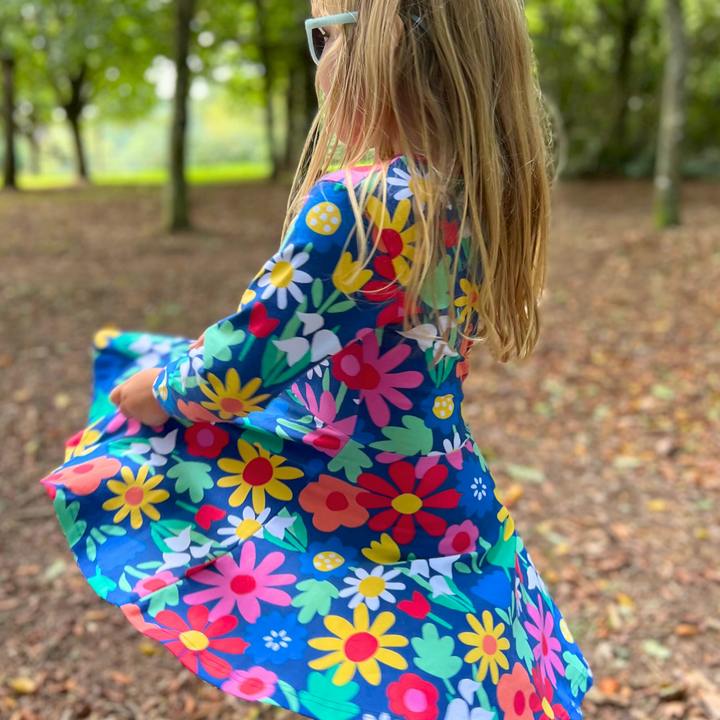 Kids Organic Floral Skater Dress
