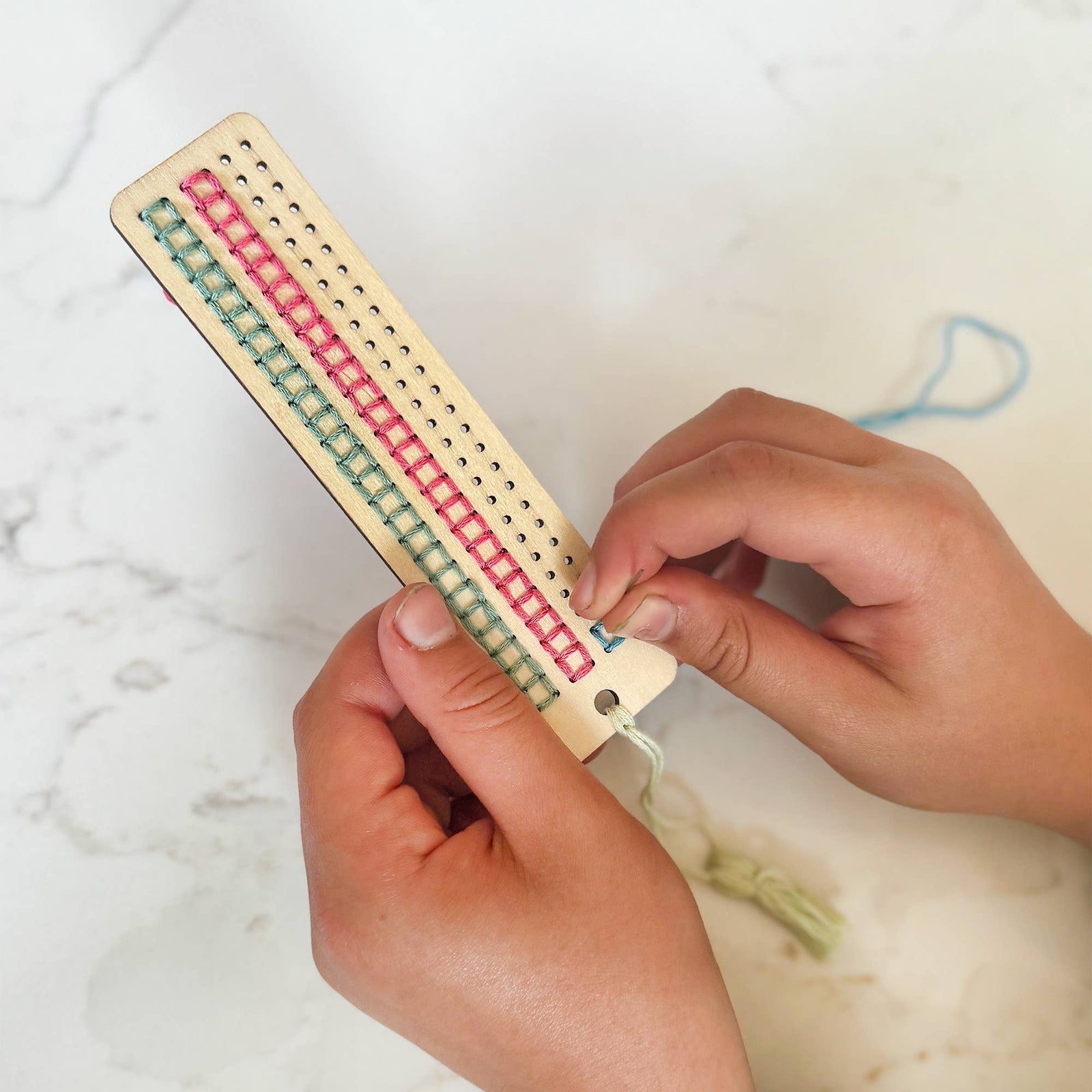 Kids Wooden Stitched Bookmark Craft Kit 
