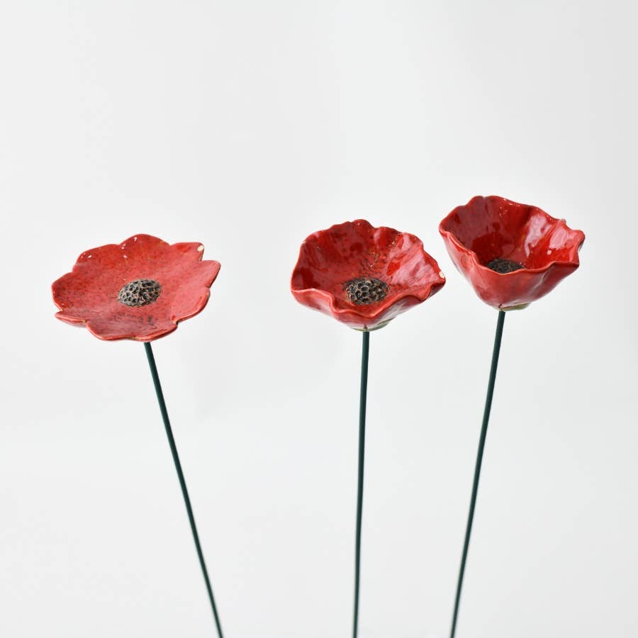 Large Single Garden Poppy Stake, 57cm