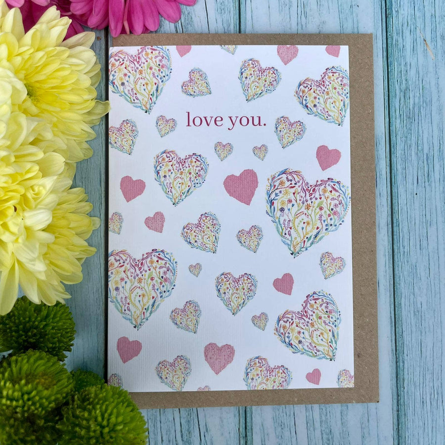 Eco-friendly Love You, Love Heart Card.