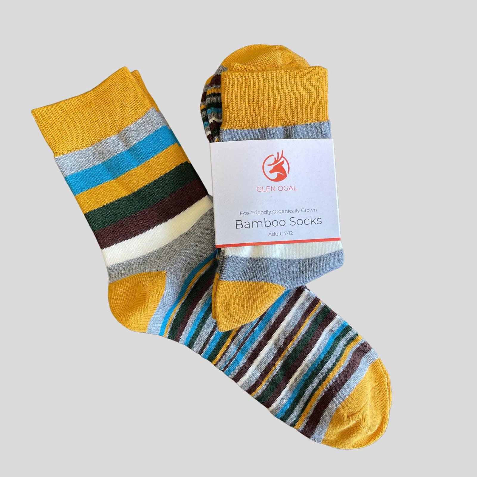 Mustard Stripe Bamboo Socks