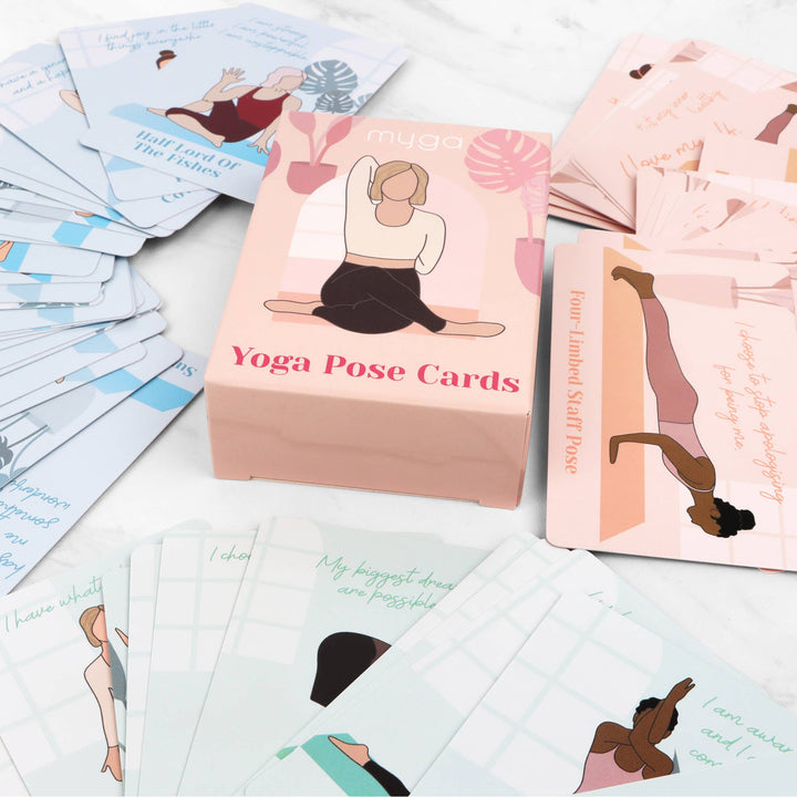 Myga’s Yoga Pose Cards, with 70 different illustrated poses to aid you on your yoga &amp; mindfulness journey