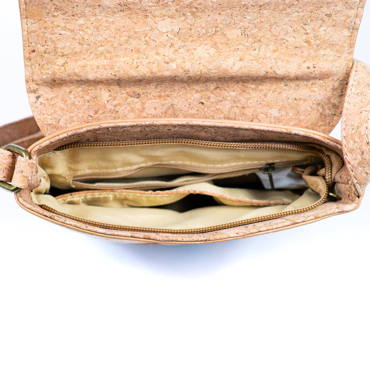 Womens Cork Crossbody bag with multiple compartments 