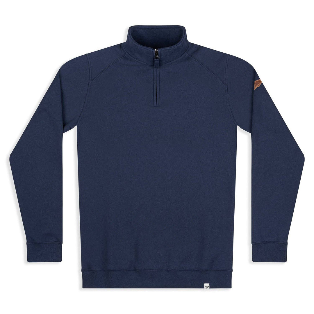 Nevis Men's Navy Sweatshirt - Organic Cotton Quarter Zip