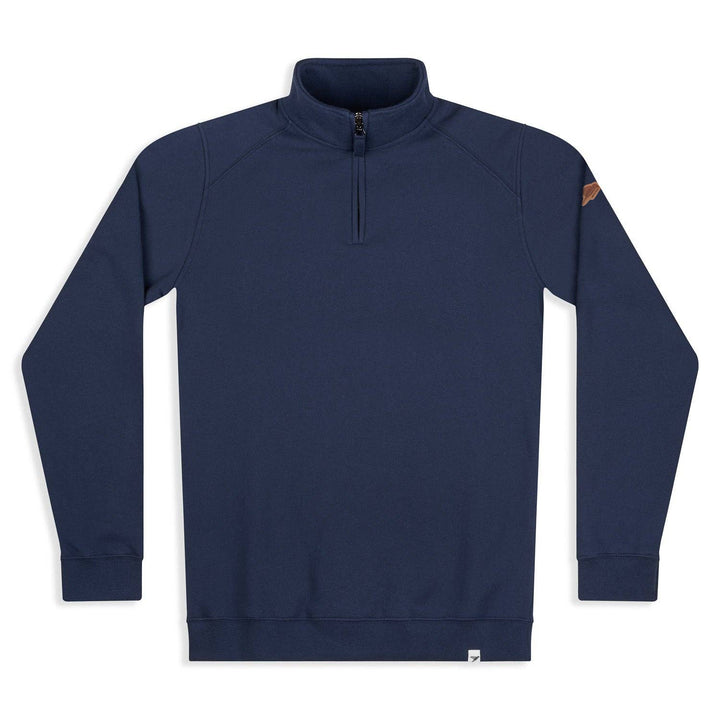 Nevis Men's Navy Sweatshirt - Organic Cotton Quarter Zip